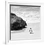 Awesome South Africa Collection Square - Penguin Alone on the Beach B&W-Philippe Hugonnard-Framed Photographic Print