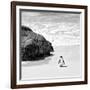 Awesome South Africa Collection Square - Penguin Alone on the Beach B&W-Philippe Hugonnard-Framed Photographic Print