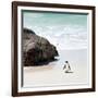 Awesome South Africa Collection Square - Penguin Alone on the Beach-Philippe Hugonnard-Framed Photographic Print