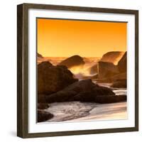 Awesome South Africa Collection Square - Power of the Ocean at Sunset IV-Philippe Hugonnard-Framed Photographic Print