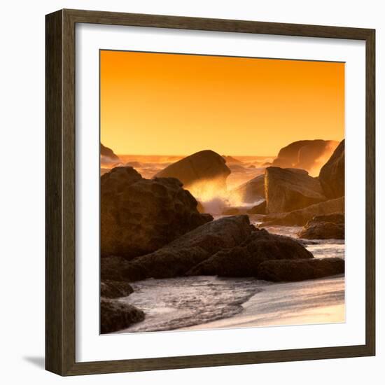 Awesome South Africa Collection Square - Power of the Ocean at Sunset IV-Philippe Hugonnard-Framed Photographic Print