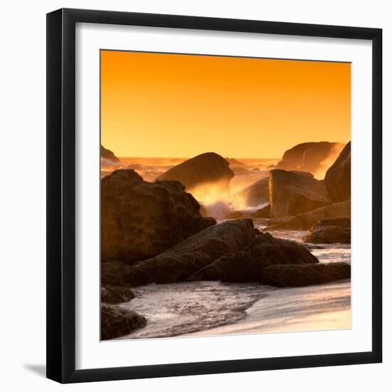 Awesome South Africa Collection Square - Power of the Ocean at Sunset IV-Philippe Hugonnard-Framed Photographic Print