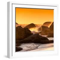 Awesome South Africa Collection Square - Power of the Ocean at Sunset IV-Philippe Hugonnard-Framed Photographic Print
