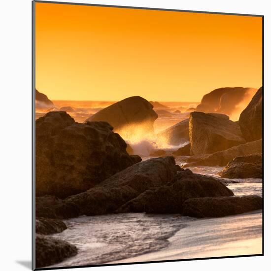 Awesome South Africa Collection Square - Power of the Ocean at Sunset IV-Philippe Hugonnard-Mounted Photographic Print