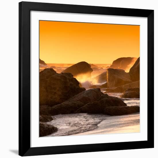 Awesome South Africa Collection Square - Power of the Ocean at Sunset IV-Philippe Hugonnard-Framed Photographic Print