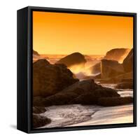 Awesome South Africa Collection Square - Power of the Ocean at Sunset IV-Philippe Hugonnard-Framed Stretched Canvas