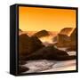 Awesome South Africa Collection Square - Power of the Ocean at Sunset IV-Philippe Hugonnard-Framed Stretched Canvas