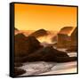 Awesome South Africa Collection Square - Power of the Ocean at Sunset IV-Philippe Hugonnard-Framed Stretched Canvas