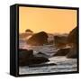 Awesome South Africa Collection Square - Power of the Ocean at Sunset V-Philippe Hugonnard-Framed Stretched Canvas