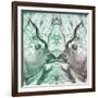 Awesome South Africa Collection Square - Reflection of Greater Kudu - Coral Green & Dimgray-Philippe Hugonnard-Framed Photographic Print