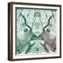 Awesome South Africa Collection Square - Reflection of Greater Kudu - Coral Green & Dimgray-Philippe Hugonnard-Framed Photographic Print