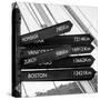 Awesome South Africa Collection Square - Sign Post Cape Town B&W-Philippe Hugonnard-Stretched Canvas