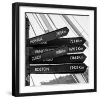 Awesome South Africa Collection Square - Sign Post Cape Town B&W-Philippe Hugonnard-Framed Photographic Print