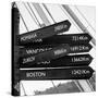 Awesome South Africa Collection Square - Sign Post Cape Town B&W-Philippe Hugonnard-Stretched Canvas