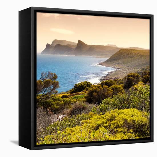 Awesome South Africa Collection Square - South Peninsula Landscape at Sunset - Cape Town-Philippe Hugonnard-Framed Stretched Canvas