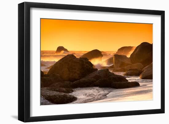 Awesome South Africa Collection - Sunset on Sea Stacks-Philippe Hugonnard-Framed Photographic Print