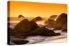 Awesome South Africa Collection - Sunset on Sea Stacks-Philippe Hugonnard-Stretched Canvas