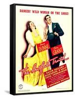Awful Truth, Irene Dunne, Cary Grant on Window Card, 1937-null-Framed Stretched Canvas