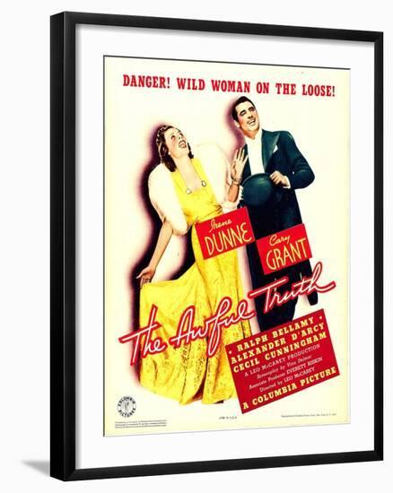 Awful Truth, Irene Dunne, Cary Grant on Window Card, 1937-null-Framed Photo