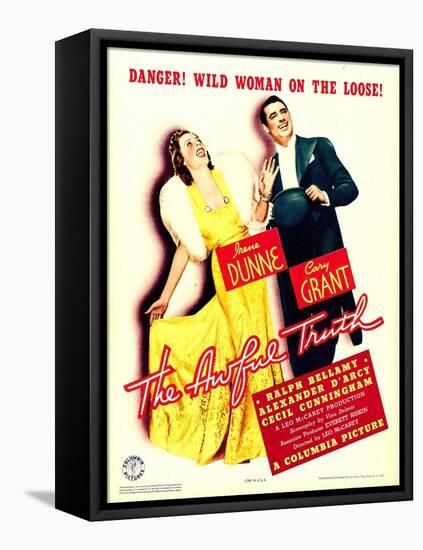 Awful Truth, Irene Dunne, Cary Grant on Window Card, 1937-null-Framed Stretched Canvas