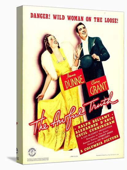 Awful Truth, Irene Dunne, Cary Grant on Window Card, 1937-null-Stretched Canvas