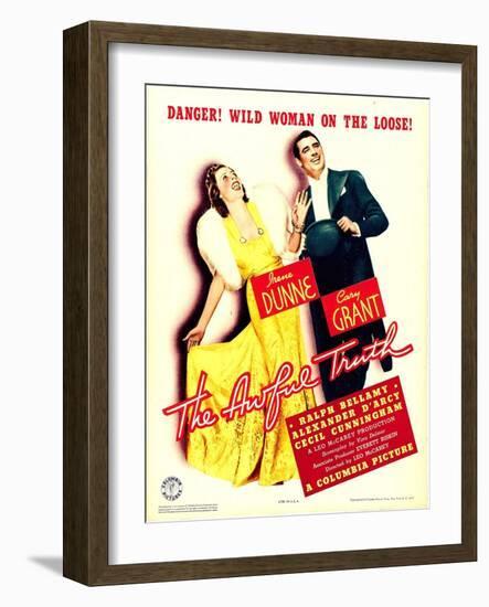 Awful Truth, Irene Dunne, Cary Grant on Window Card, 1937-null-Framed Photo