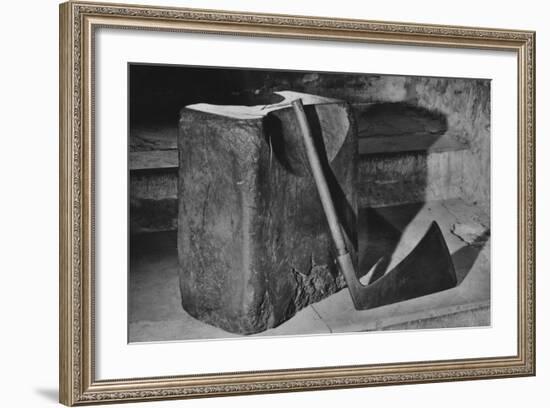 Axe Resting on Block-null-Framed Photographic Print