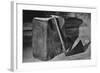 Axe Resting on Block-null-Framed Photographic Print