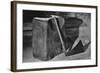 Axe Resting on Block-null-Framed Photographic Print