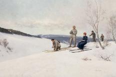 Skiing in Norway-Axel Ender-Framed Stretched Canvas