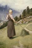 Girl raking hay-Axel Hjalmar Ender-Giclee Print