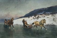 Norwegians Sledding in the Snow-Axel Hjalmar Ender-Framed Giclee Print