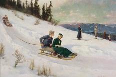 Sledge Riding and Skiing-Axel Hjalmar Ender-Stretched Canvas