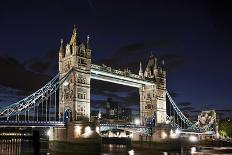 Tower Bridge across the Thames, at Night, London, England, Uk-Axel Schmies-Photographic Print