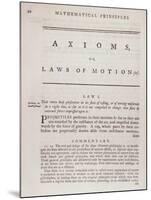 Axioms, or Laws of Motion, from Volume I of 'The Mathematical Principles of Natural Philosophy' by-null-Mounted Giclee Print