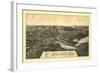 Ayer, Massachusetts - Panoramic Map-Lantern Press-Framed Art Print