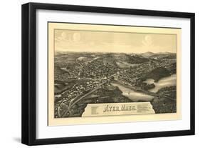 Ayer, Massachusetts - Panoramic Map-Lantern Press-Framed Art Print