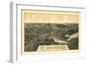 Ayer, Massachusetts - Panoramic Map-Lantern Press-Framed Art Print