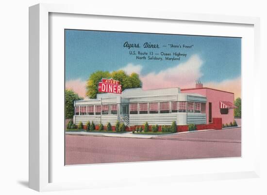 Ayer's Diner, North Salisbury, Maryland-null-Framed Art Print