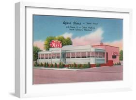 Ayer's Diner, North Salisbury, Maryland-null-Framed Art Print