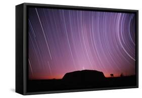 Ayers Rock and Star Trails, Ulru - Kata Tjuta National Park, Australia-null-Framed Stretched Canvas