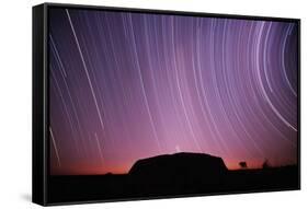 Ayers Rock and Star Trails, Ulru - Kata Tjuta National Park, Australia-null-Framed Stretched Canvas