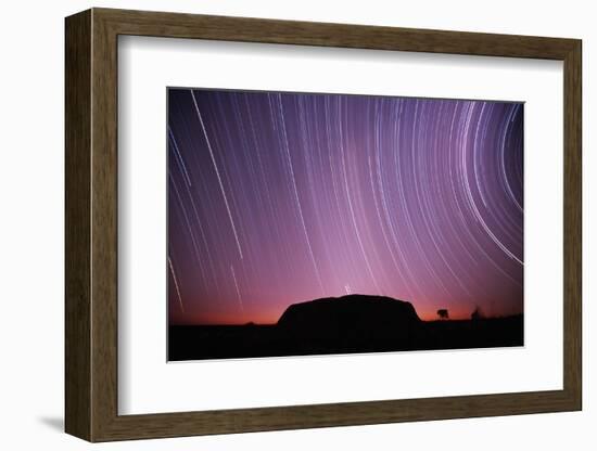 Ayers Rock and Star Trails, Ulru - Kata Tjuta National Park, Australia-null-Framed Photographic Print