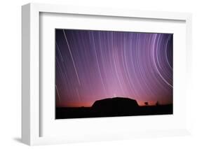 Ayers Rock and Star Trails, Ulru - Kata Tjuta National Park, Australia-null-Framed Photographic Print