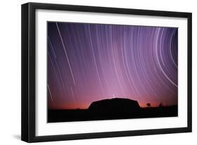 Ayers Rock and Star Trails, Ulru - Kata Tjuta National Park, Australia-null-Framed Photographic Print