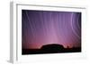 Ayers Rock and Star Trails, Ulru - Kata Tjuta National Park, Australia-null-Framed Photographic Print