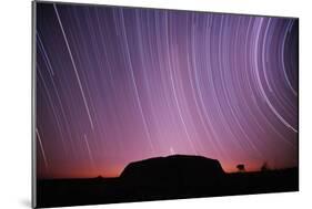 Ayers Rock and Star Trails, Ulru - Kata Tjuta National Park, Australia-null-Mounted Photographic Print