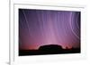 Ayers Rock and Star Trails, Ulru - Kata Tjuta National Park, Australia-null-Framed Photographic Print