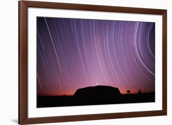 Ayers Rock and Star Trails, Ulru - Kata Tjuta National Park, Australia-null-Framed Photographic Print