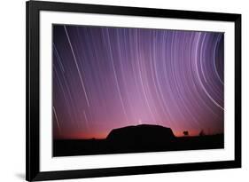 Ayers Rock and Star Trails, Ulru - Kata Tjuta National Park, Australia-null-Framed Photographic Print